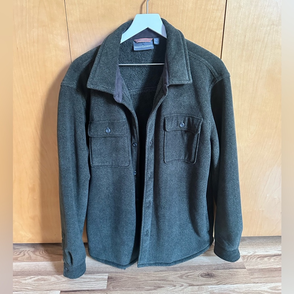 Cozy fleece jacket L green / brownish